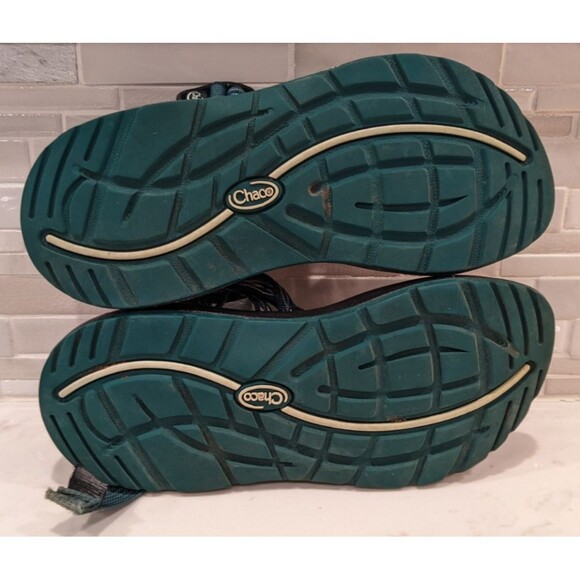 Women's Chaco ZX/2 Classic Sandals - Angular Teal/Black/White Strappy Outdoor 6 - Picture 8 of 9